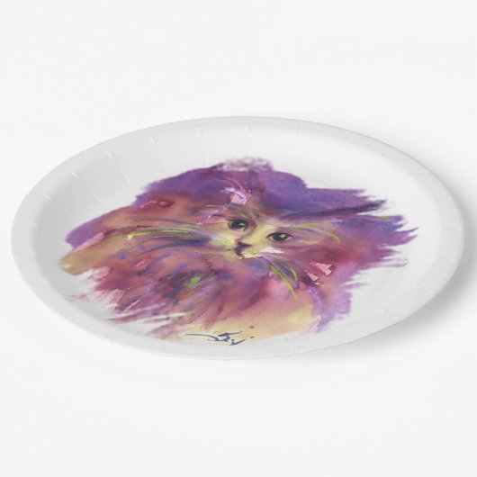 PAARSE KITTEN, KITTY CAT-PORTRAIT PAPIEREN BORDJE (Gekanteld)