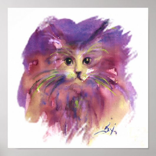 PAARSE KITTEN, KITTY CAT PORTRAIT POSTER (Voorkant)