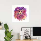 PAARSE KITTEN, KITTY CAT PORTRAIT POSTER (Thuiskantoor)