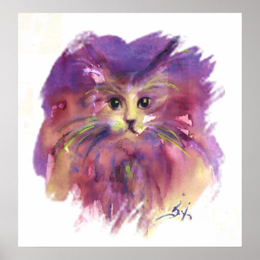 PAARSE KITTEN, KITTY CAT PORTRAIT POSTER (Voorkant)