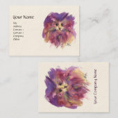 PAARSE KITTEN, KITTY CAT PORTRAIT, White Cream Visitekaartje (Voorkant / Achterkant)