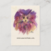 PAARSE KITTEN, KITTY CAT PORTRAIT, White Cream Visitekaartje (Achterkant)