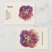 PAARSE KITTEN, KITTY CAT PORTRAIT, White Cream Visitekaartje (Voorkant / Achterkant)
