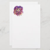 PAARSE KITTEN, KITTY CAT-PORTRAIT, Wit Briefpapier (Voorkant / Achterkant)