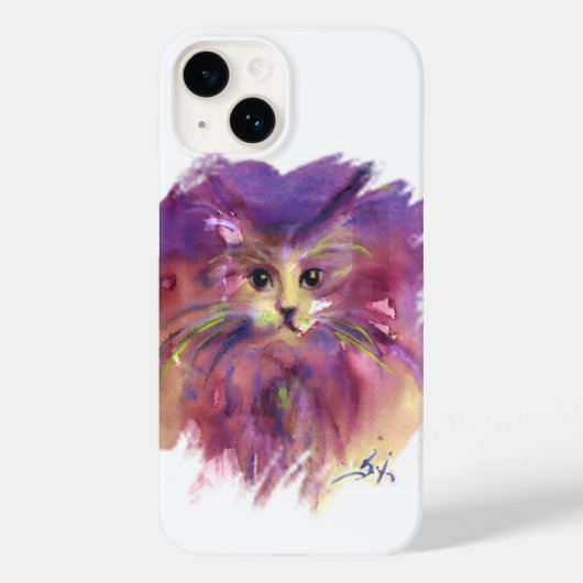 PAARSE KITTEN, KITTY CAT-PORTRAIT, wit Case-Mate iPhone Case (Achterkant)