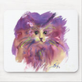 PAARSE KITTEN, KITTY CAT-PORTRAIT, wit Muismat (Voorkant)