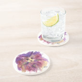 PAARSE KITTEN, KITTY CAT-PORTRAIT ZANDSTEEN ONDERZETTER (Zijkant)