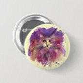 PAARSE KITTEN, KITTY CAT PORTRAT RONDE BUTTON 5,7 CM (Voorkant /achterkant)
