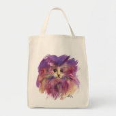 PAARSE KITTEN, KITTY CAT PORTRAT TOTE BAG (Voorkant)