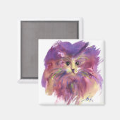 PAARSE KITTEN, KITTY KAT PORTRET MAGNEET (Voorkant / Achterkant)