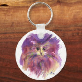 PAARSE KITTEN , KITTY KAT PORTRET SLEUTELHANGER (Achterkant)