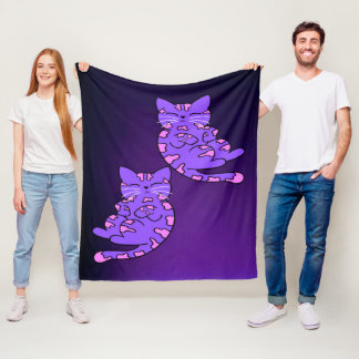 Paarse Kitten Twins 2 Fleece Deken