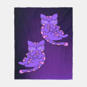 Paarse Kitten Twins 2 Fleece Deken (Voorkant)