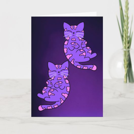 Paarse Kitten Twins 2 Kaart (Voorkant)