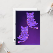Paarse Kitten Twins 2 Kaart (Voorkant / Achterkant in situ)