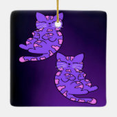 Paarse Kitten Twins 2 Keramisch Ornament (Achterkant)