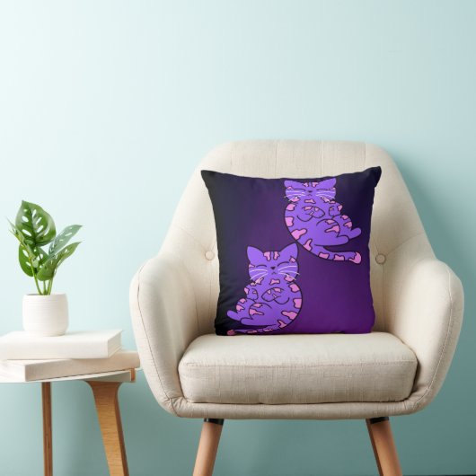 Paarse Kitten Twins 2 Kussen (Stoel)