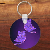 Paarse Kitten Twins 2 Sleutelhanger (Voorkant)
