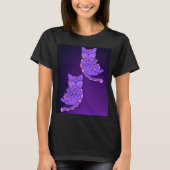 Paarse Kitten Twins 2 T-shirt (Voorkant)