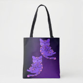 Paarse Kitten Twins 2 Tote Bag (Voorkant)