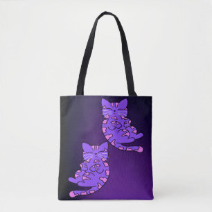 Paarse Kitten Twins 2 Tote Bag