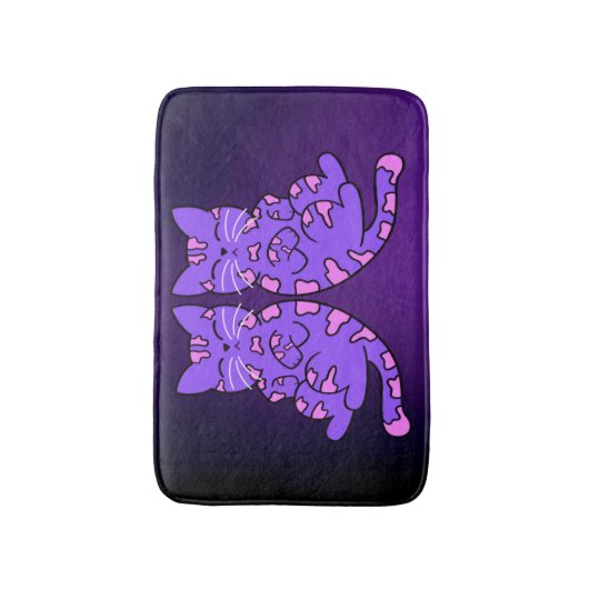 Paarse Kitten Twins Badmat (Voorkant Verticaal)