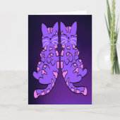 Paarse Kitten Twins Kaart (Voorkant)