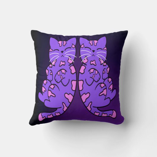 Paarse Kitten Twins Kussen (Achterkant)