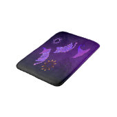 Paarse Kittens met hekse Petten en sterren Badmat (Gekanteld)