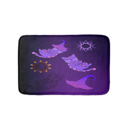 Paarse Kittens met hekse Petten en sterren Badmat