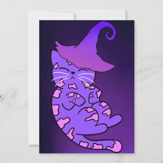Paarse Kittens met hekse Petten en sterren Kaart (Voorkant)