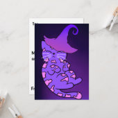 Paarse Kittens met hekse Petten en sterren Kaart (Voorkant / Achterkant in situ)