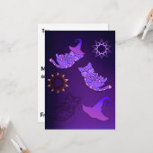 Paarse Kittens met hekse Petten en sterren Kaart (Voorkant / Achterkant in situ)