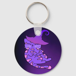 Paarse Kittens met hekse Petten en sterren Sleutelhanger