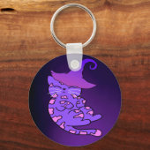 Paarse Kittens met hekse Petten en sterren Sleutelhanger (Voorkant)