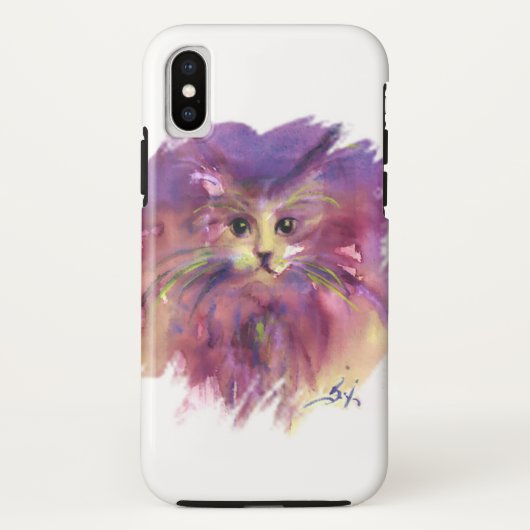 PAARSE KITTY,KATTEN PORTRET, Wit Case-Mate iPhone Case (Achterkant)
