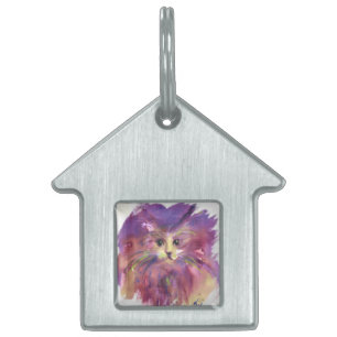 PAARSE KITTY,KATTENPORTRET HUISDIEREN NAAMPLAATJE