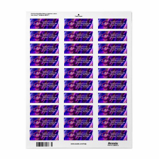 Paarse klankkast met koper etiket (Full Sheet)