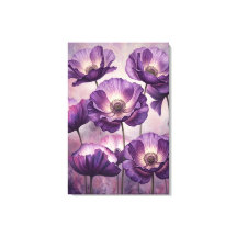 paarse klaproos bloem muur kunst