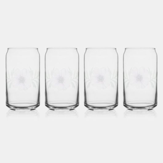 "Paarse klaproos" Drink Blikvorm Glas (Achterkant)