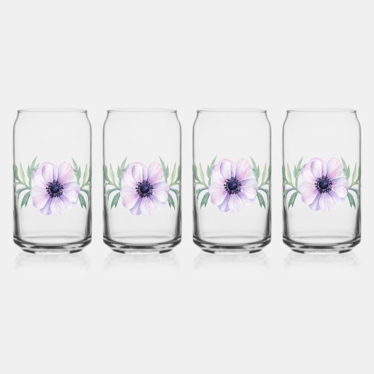 "Paarse klaproos" Drink Blikvorm Glas (Voorkant)