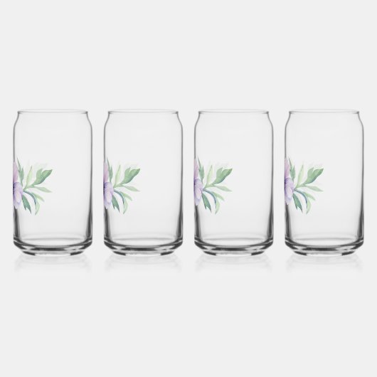 "Paarse klaproos" Drink Blikvorm Glas (Links)