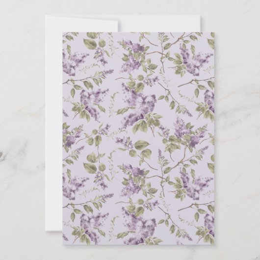 Paarse klaproos & Lila bloemig Baby shower Kaart (Achterkant)