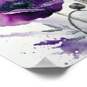 Paarse Klaprozen Bloemen Kunstprint Poster (Hoek)