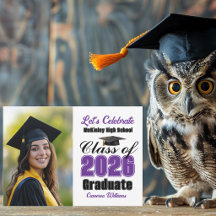 Paarse klas van 2026 foto afstudeerfeest