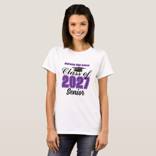 Paarse Klas van 2027 Middelbare School Aankomende T-shirt