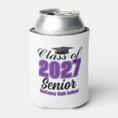 Paarse Klas van 2027 Senior Aangepaste Middelbare Blikjeskoeler (Blikje Voorkant)