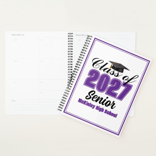 Paarse Klas van 2027 Senior Aangepaste Middelbare  Planner (Display)