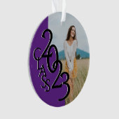 Paarse Klasse 2023 Afstuderen Foto Ornament (voorkant)