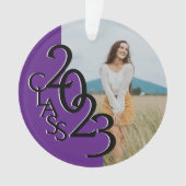 Paarse Klasse 2023 Afstuderen Foto Ornament (voorkant)